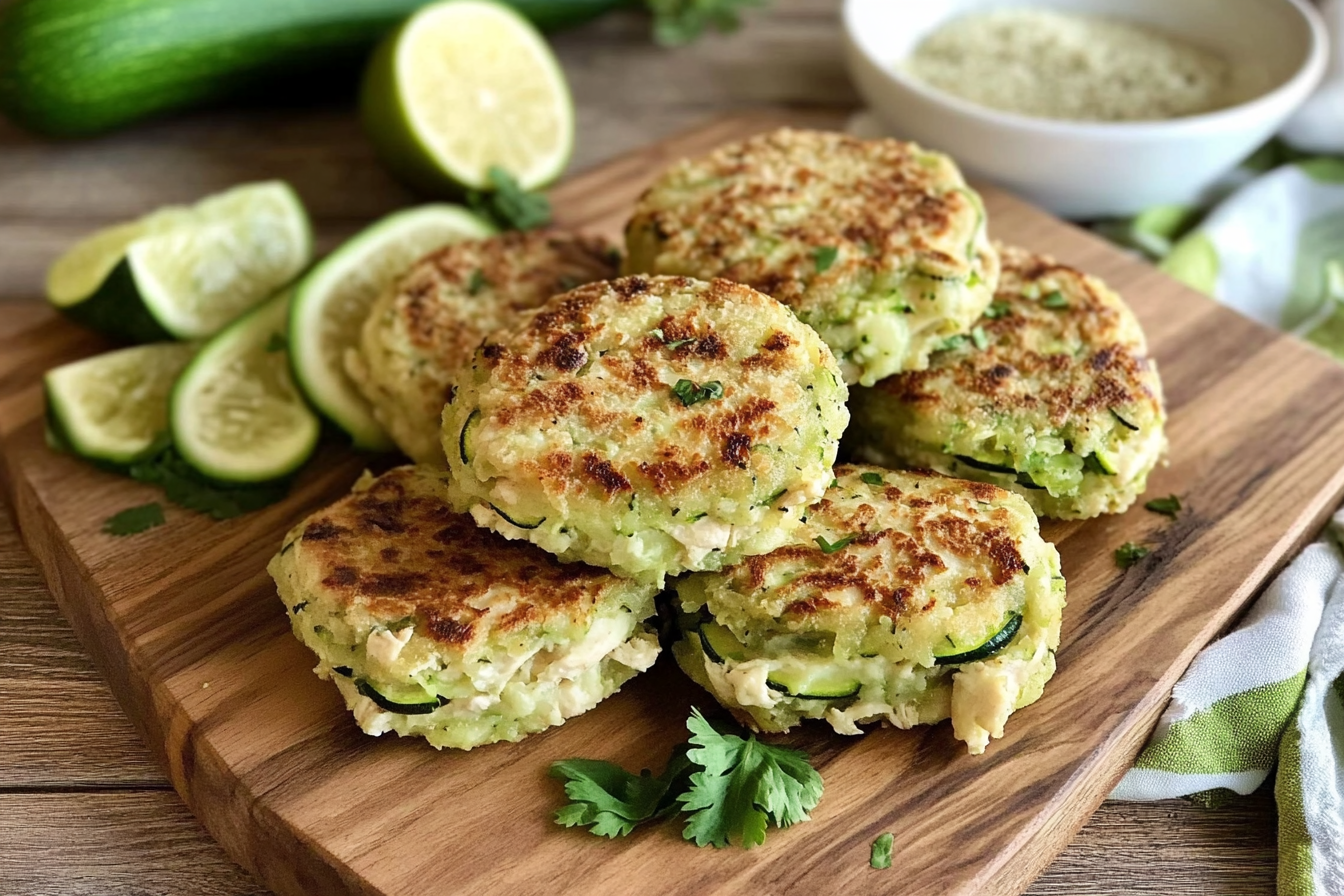 Arepas de courgette au poulet