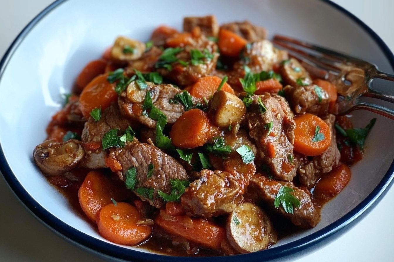 Boeuf aux carottes et champignons