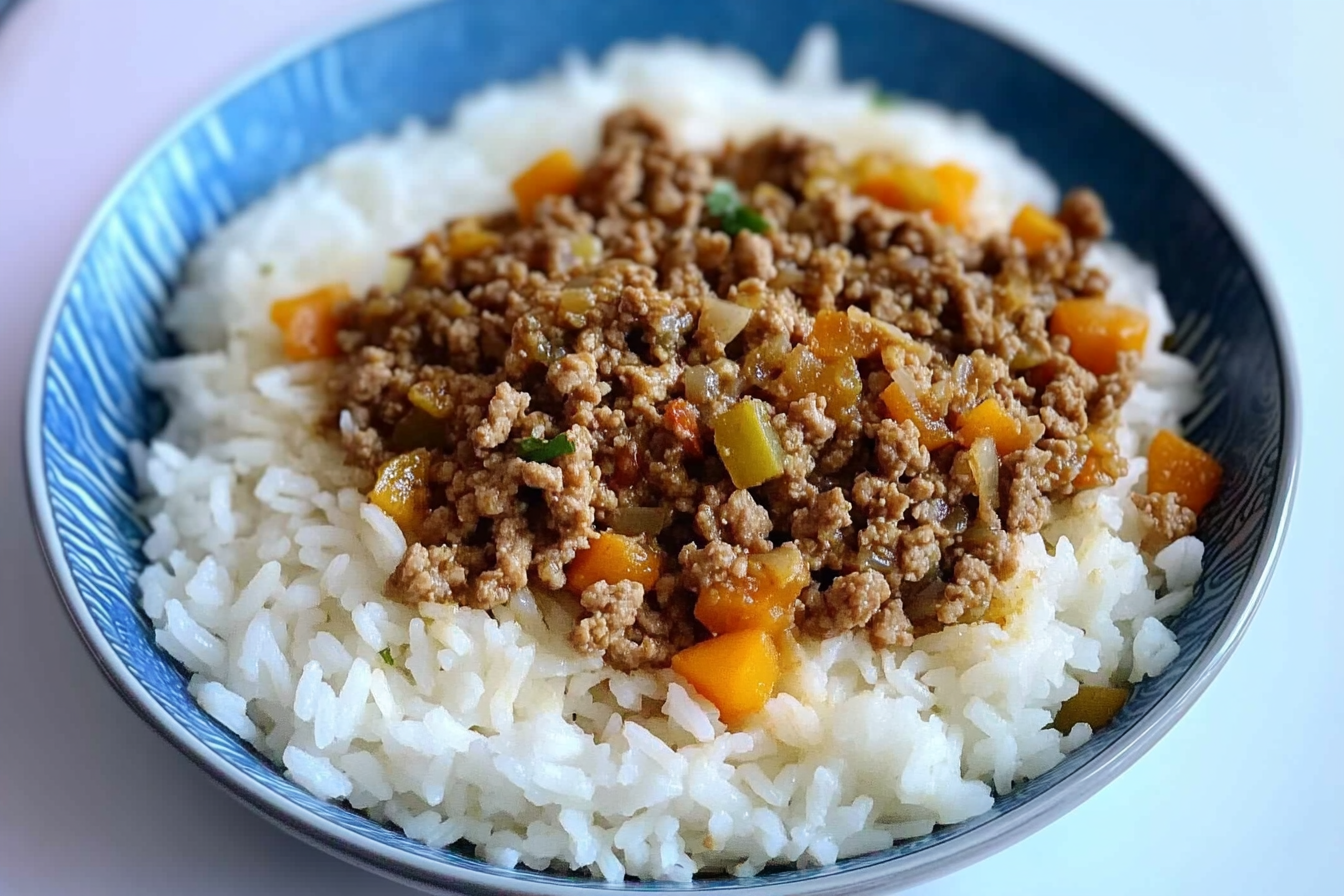 Bowl de viande hachée et légumes
