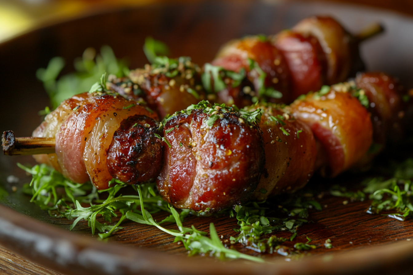 Brochettes d'agneau au bacon