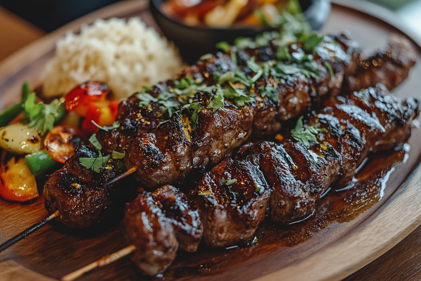 Brochettes d'agneau au café
