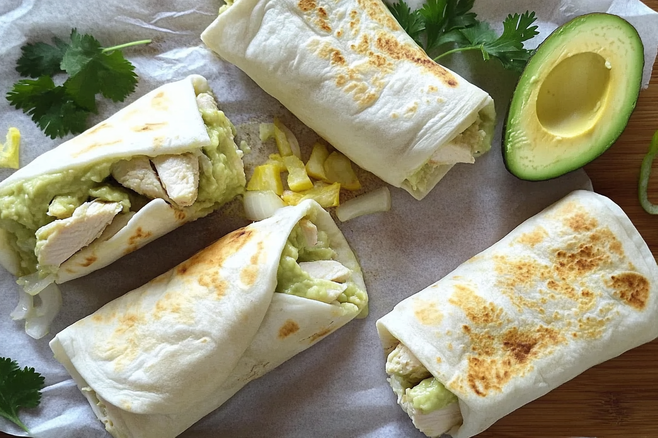 Burritos de poulet à l'avocat