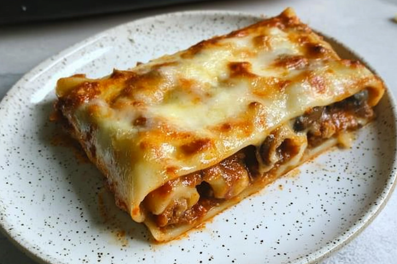 Canelones de viande et champignons