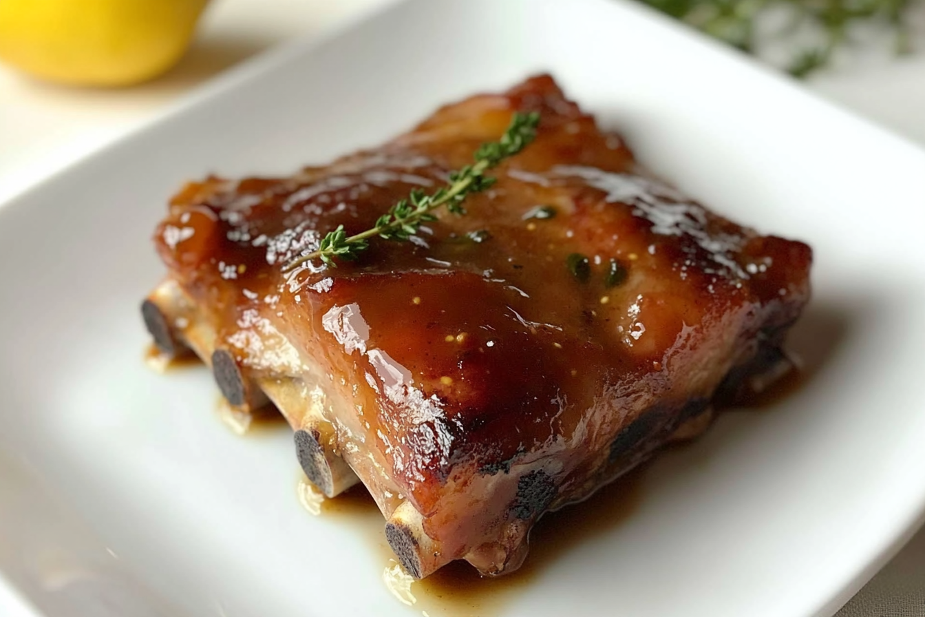 Côtes de porc miel-moutarde