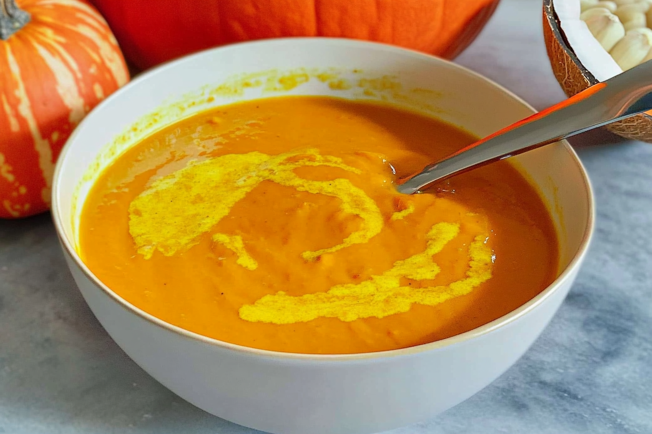 Crème de carotte et courge curry