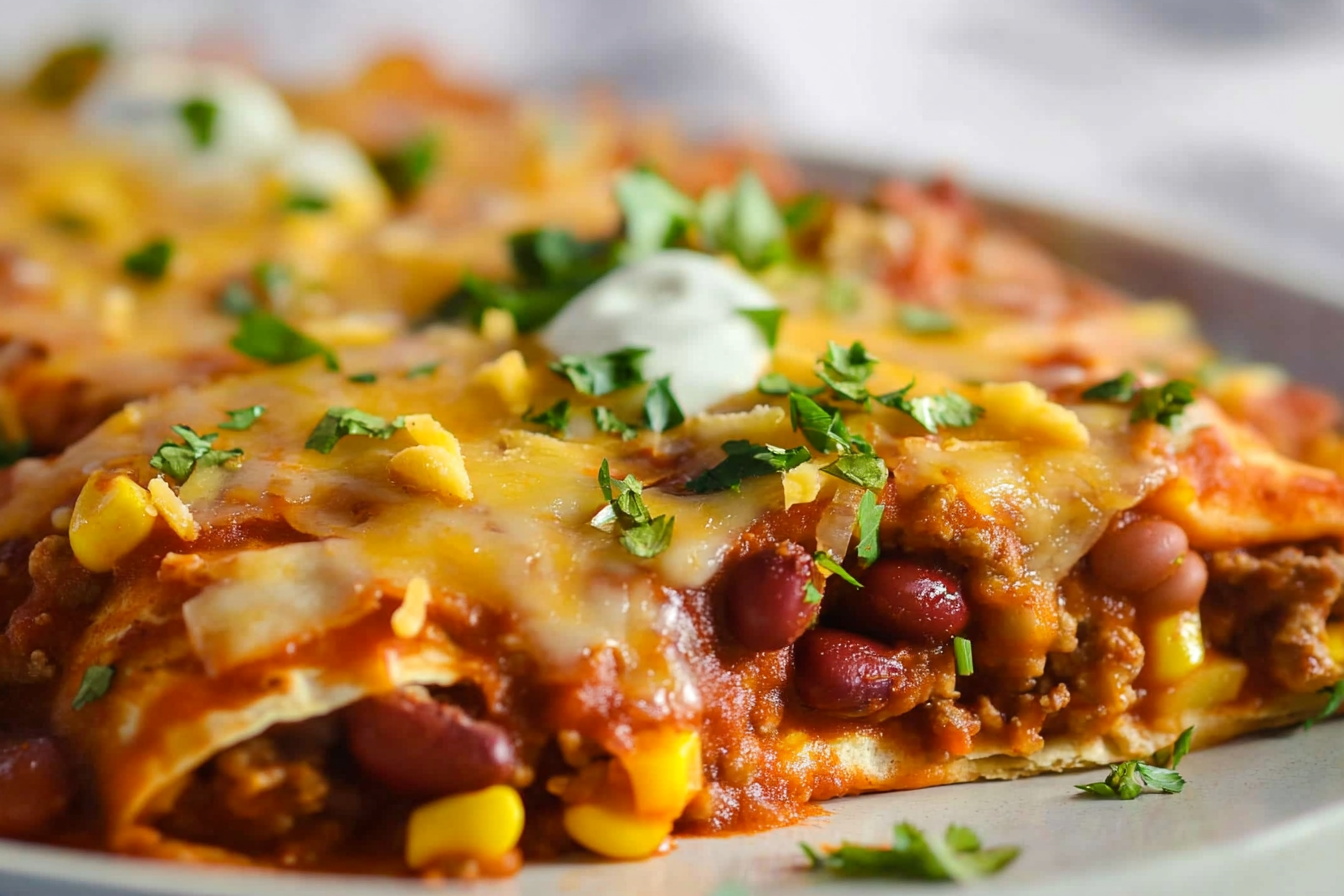 Enchiladas viande et haricots