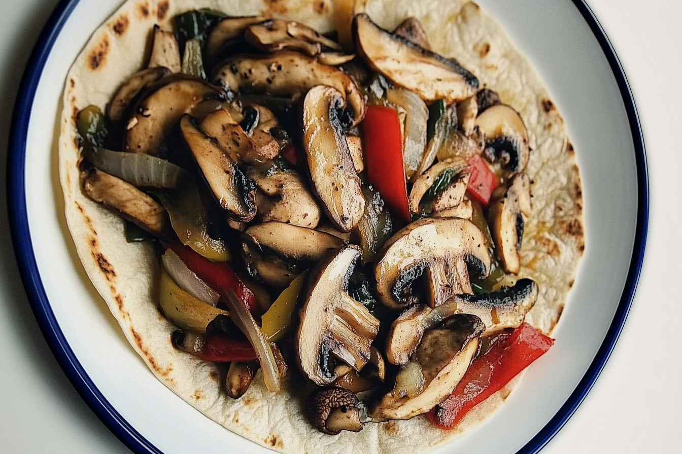 Fajitas de poulet et champignons