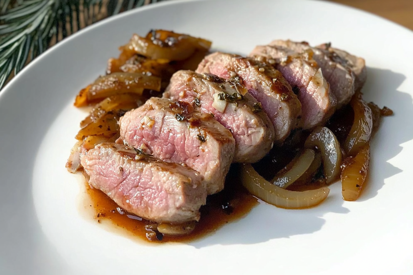 Filet de porc aux oignons