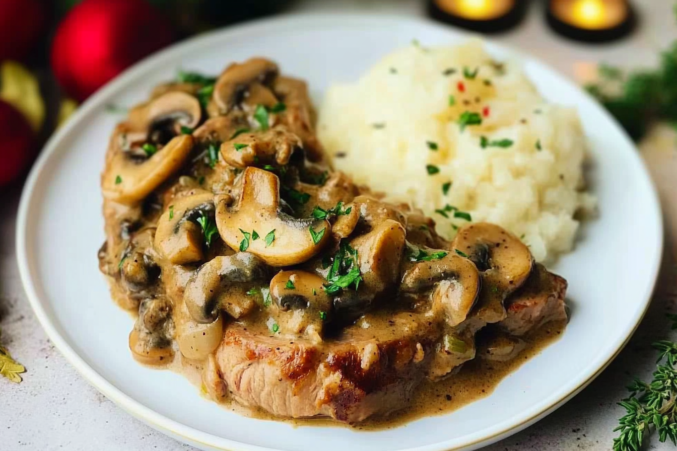 Filet de porc sauce champignons