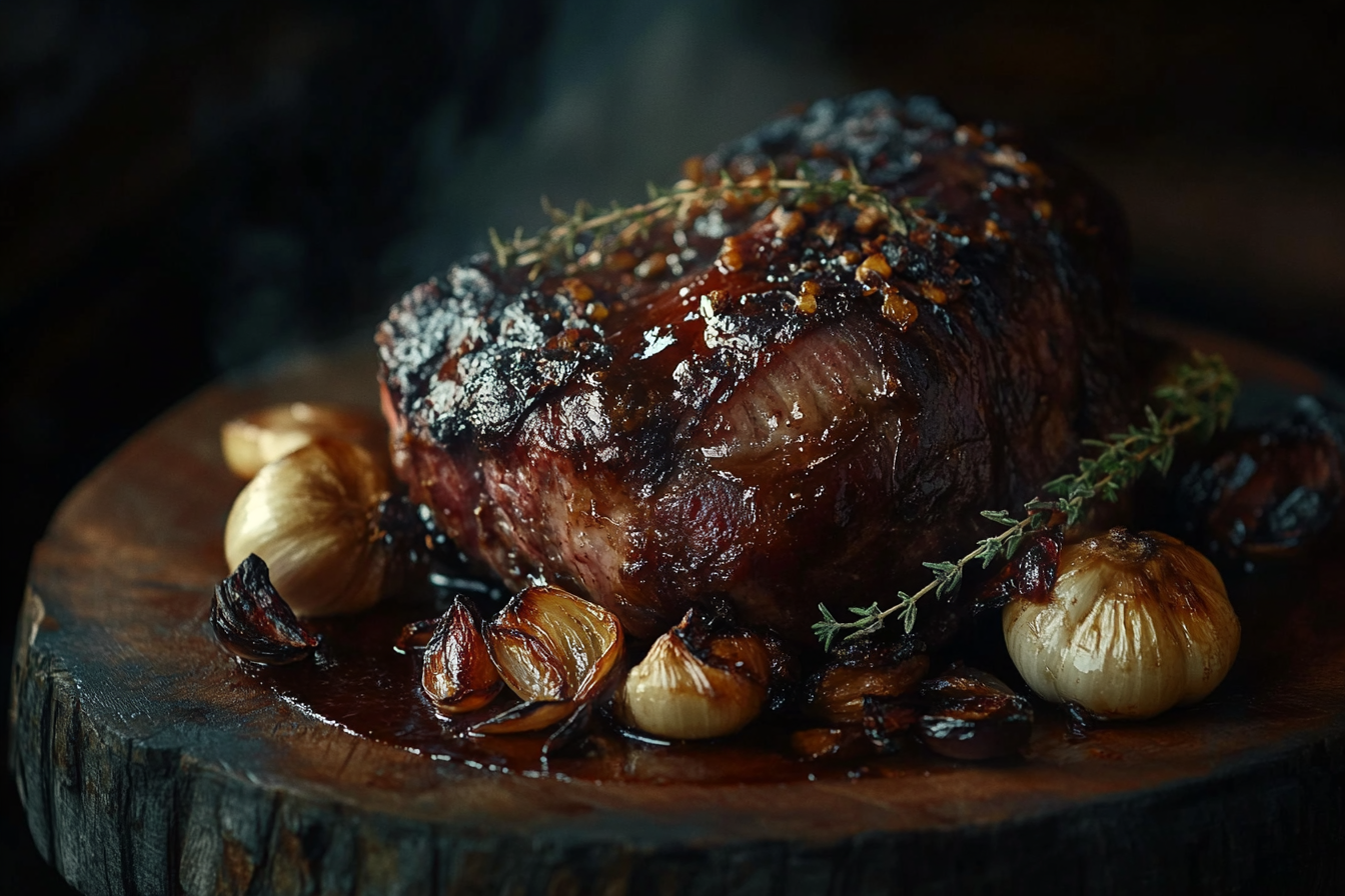 Gigot d'agneau rôti au porto