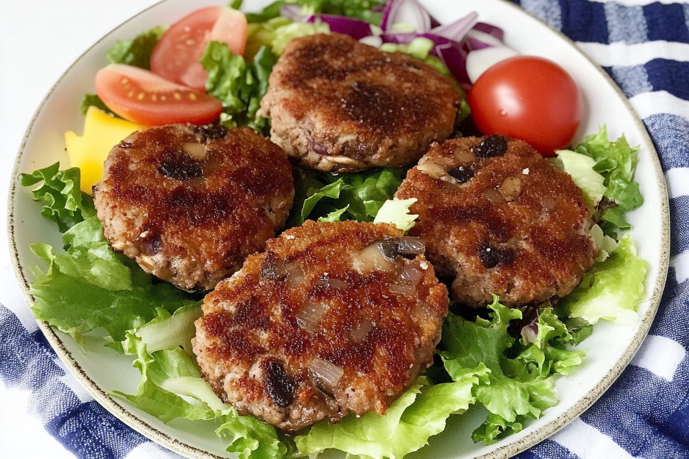 Hamburgers aux champignons et oignons