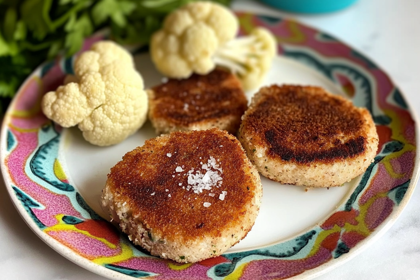 Hamburgers de thon et chou-fleur