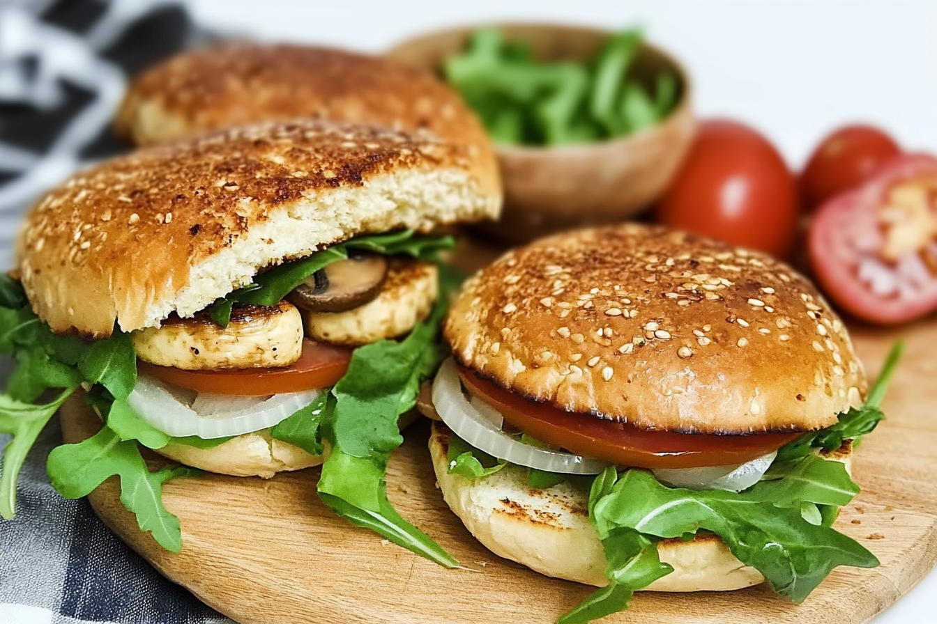 Hamburgers de tofu et champignons