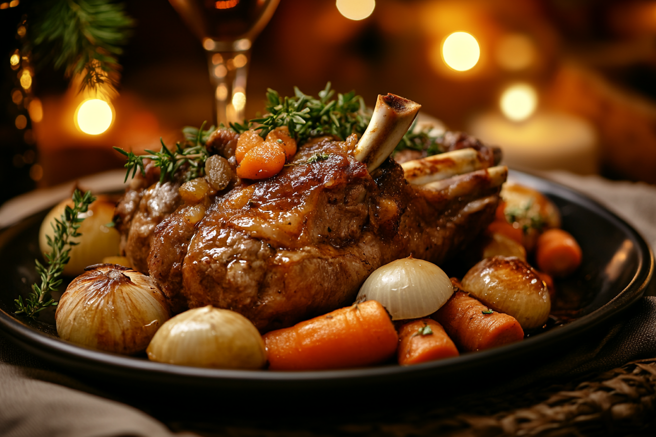 Jarrets d'agneau à la moutarde