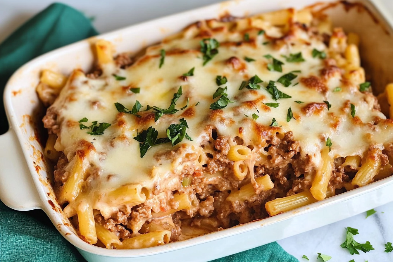 Macaroni crémeux à la viande