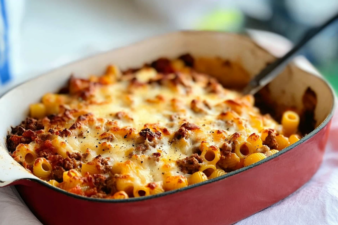 Macaroni gratinés à la viande