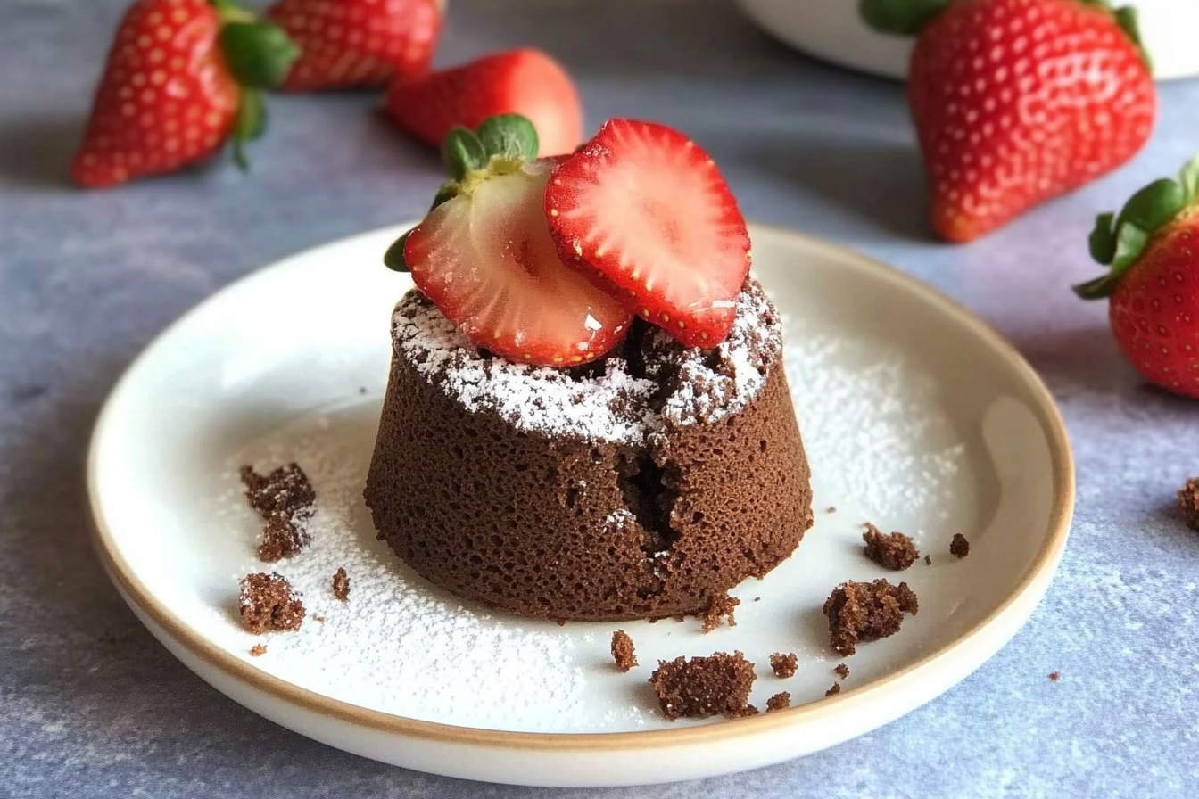 Mini bizcocho cacao et fraises