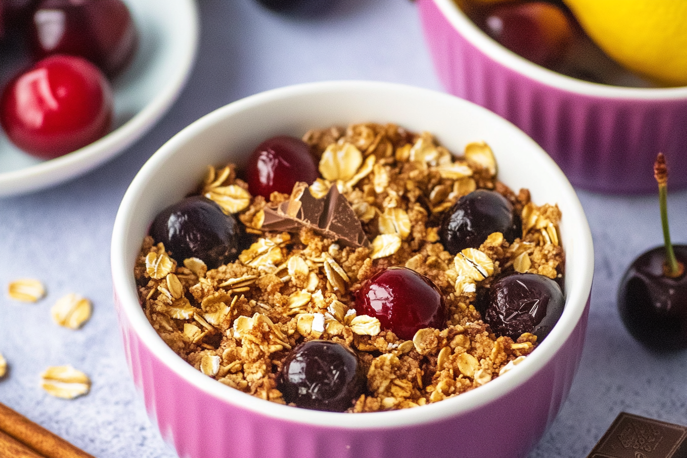 Mini crumble cerise chocolat