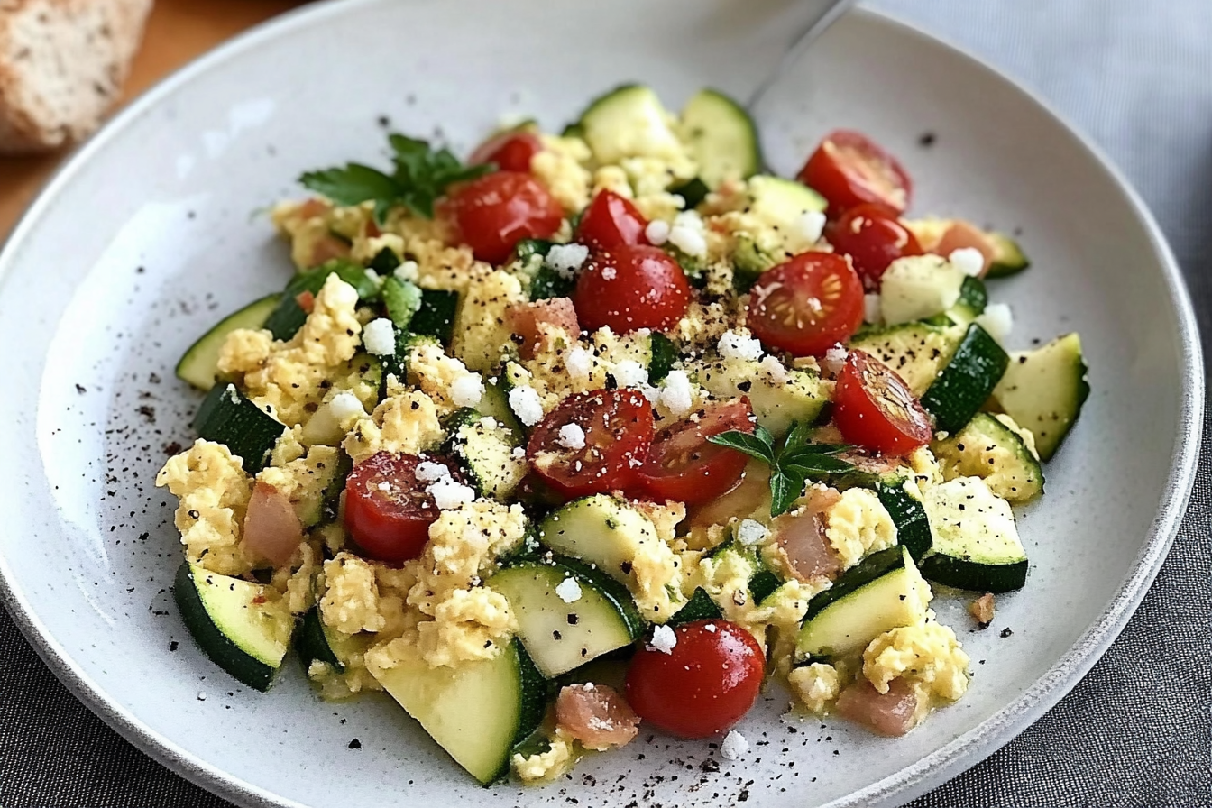 Omelette de courgette et tomates