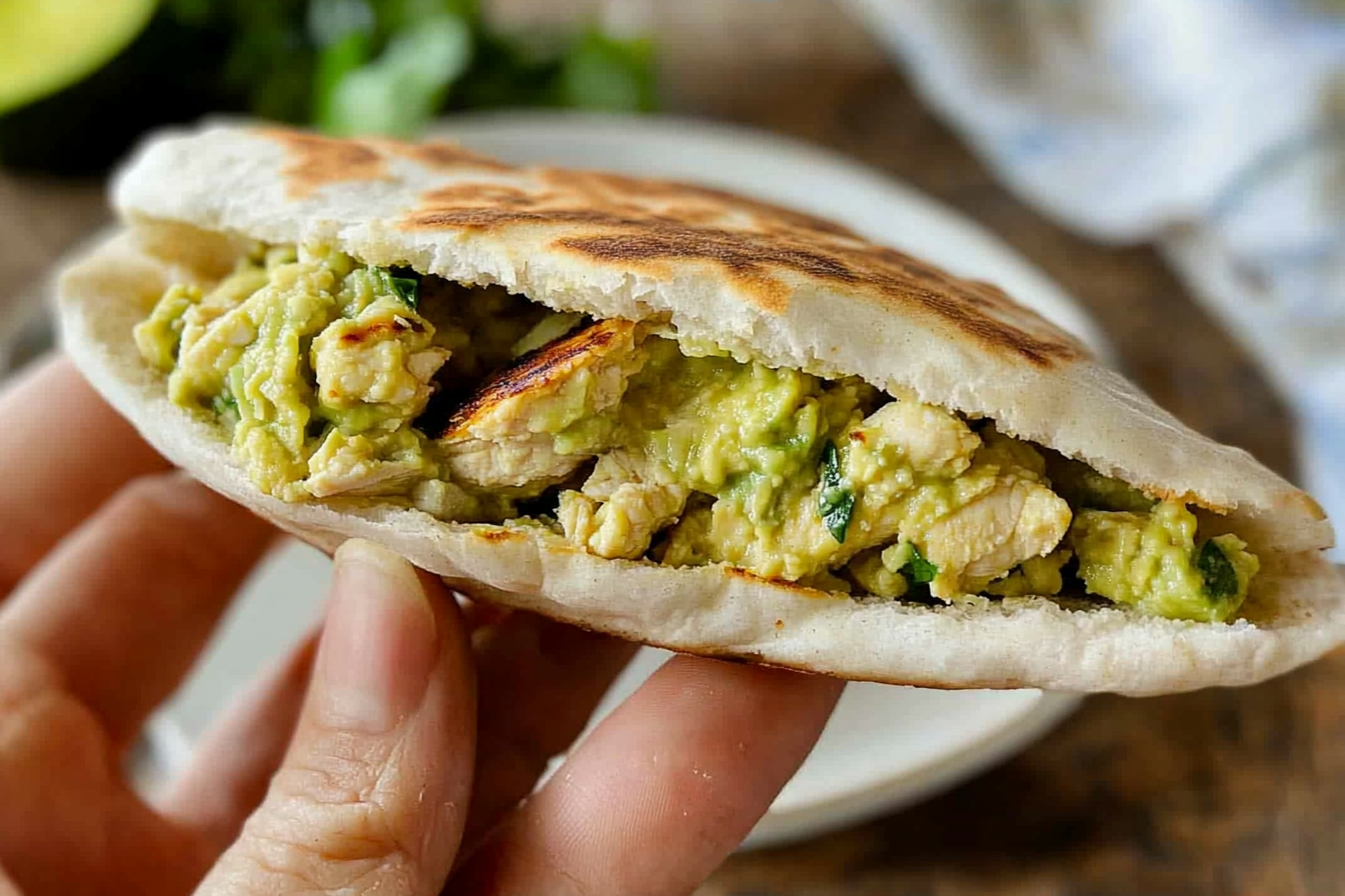Pita au poulet et avocat