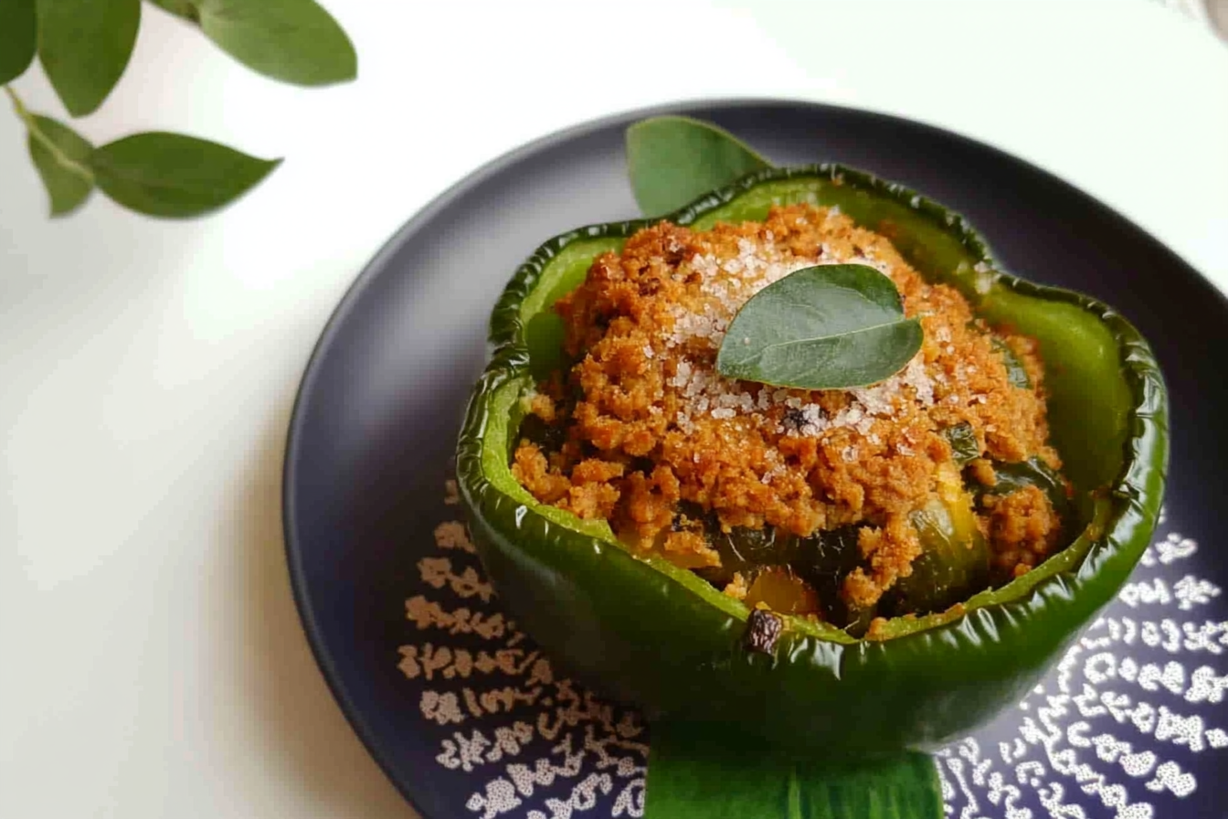 Poivron vert farci à la viande