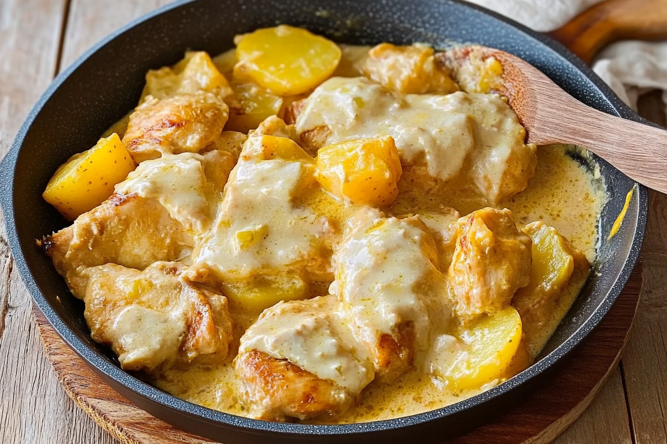Poulet aux pommes de terre crémeux