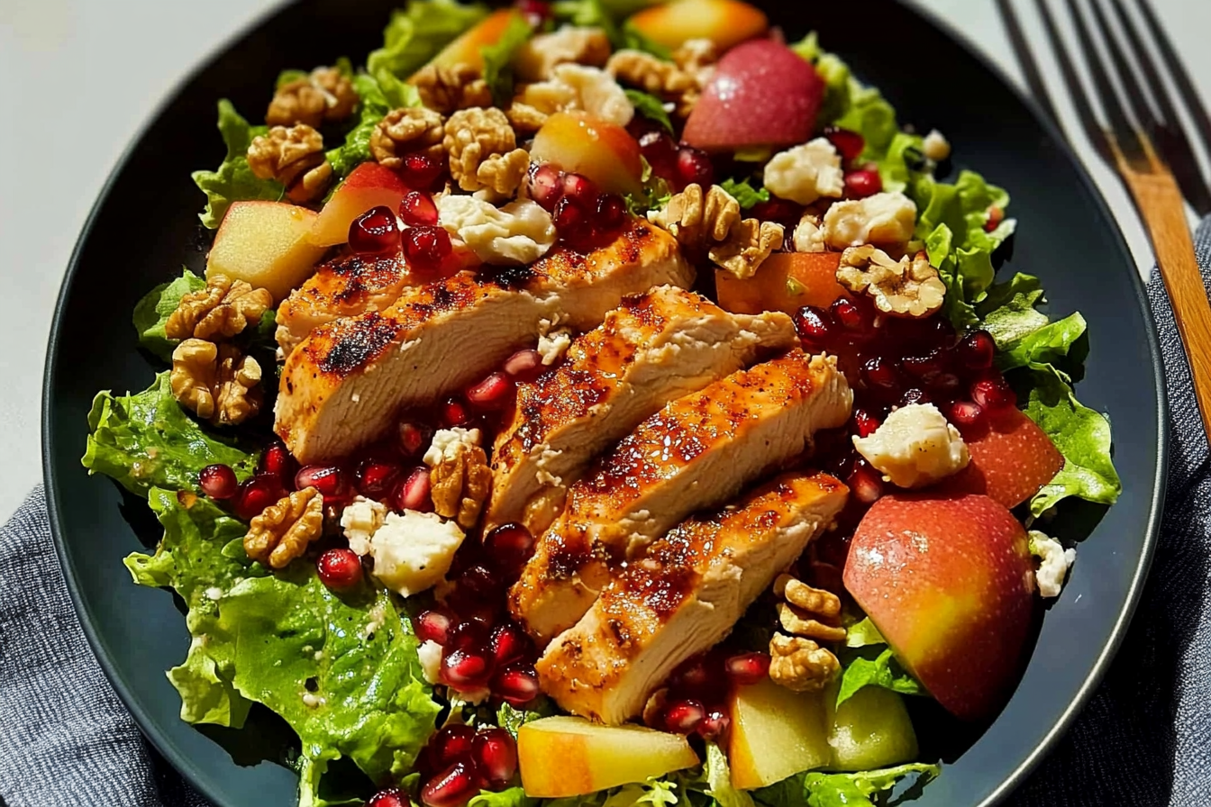 Salade automnale de poulet grenade
