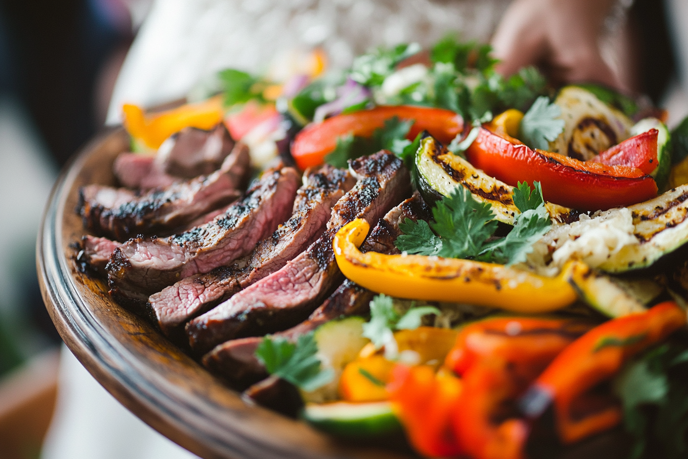 Salade de légumes grillés à l'agneau