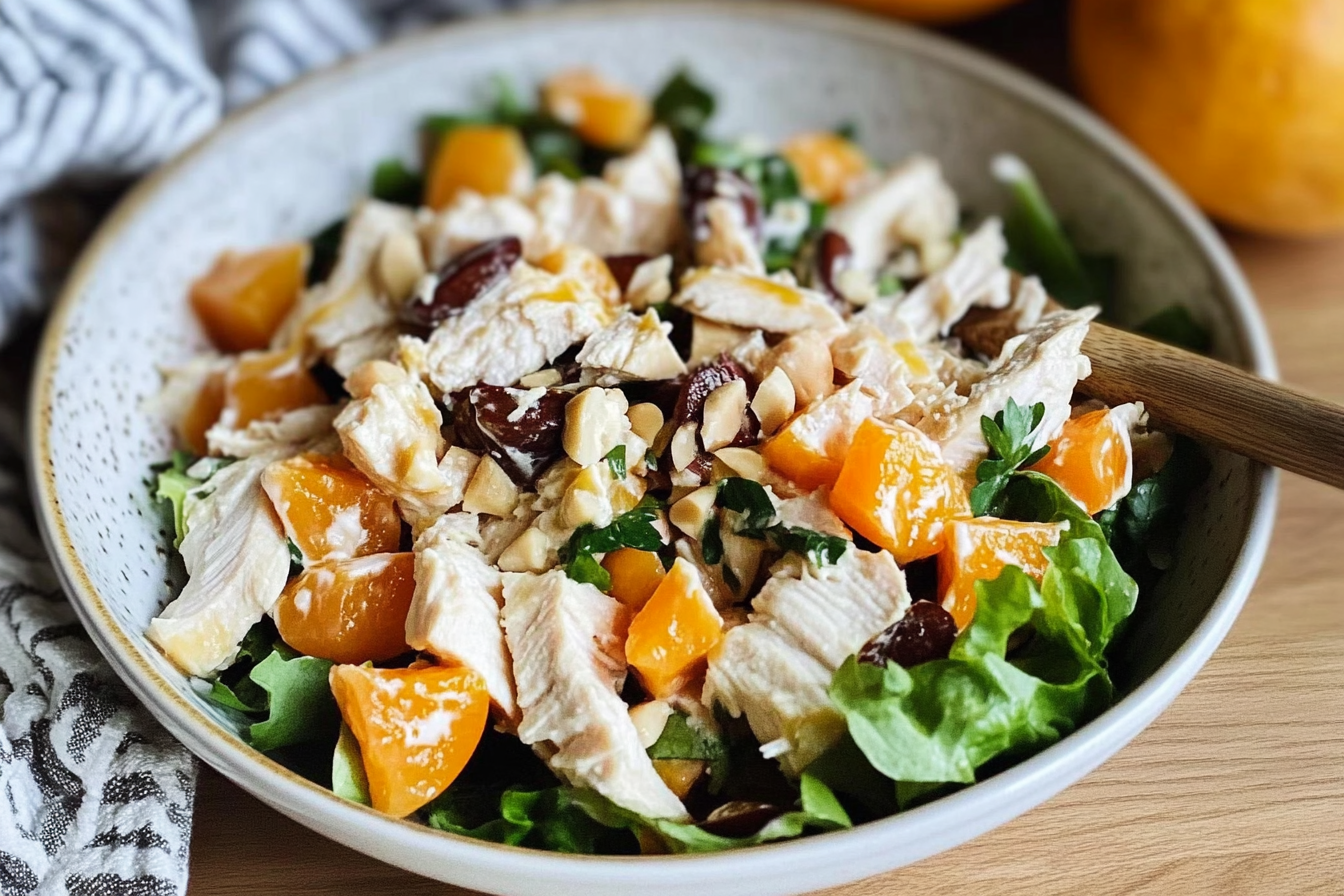 Salade de poulet au kaki