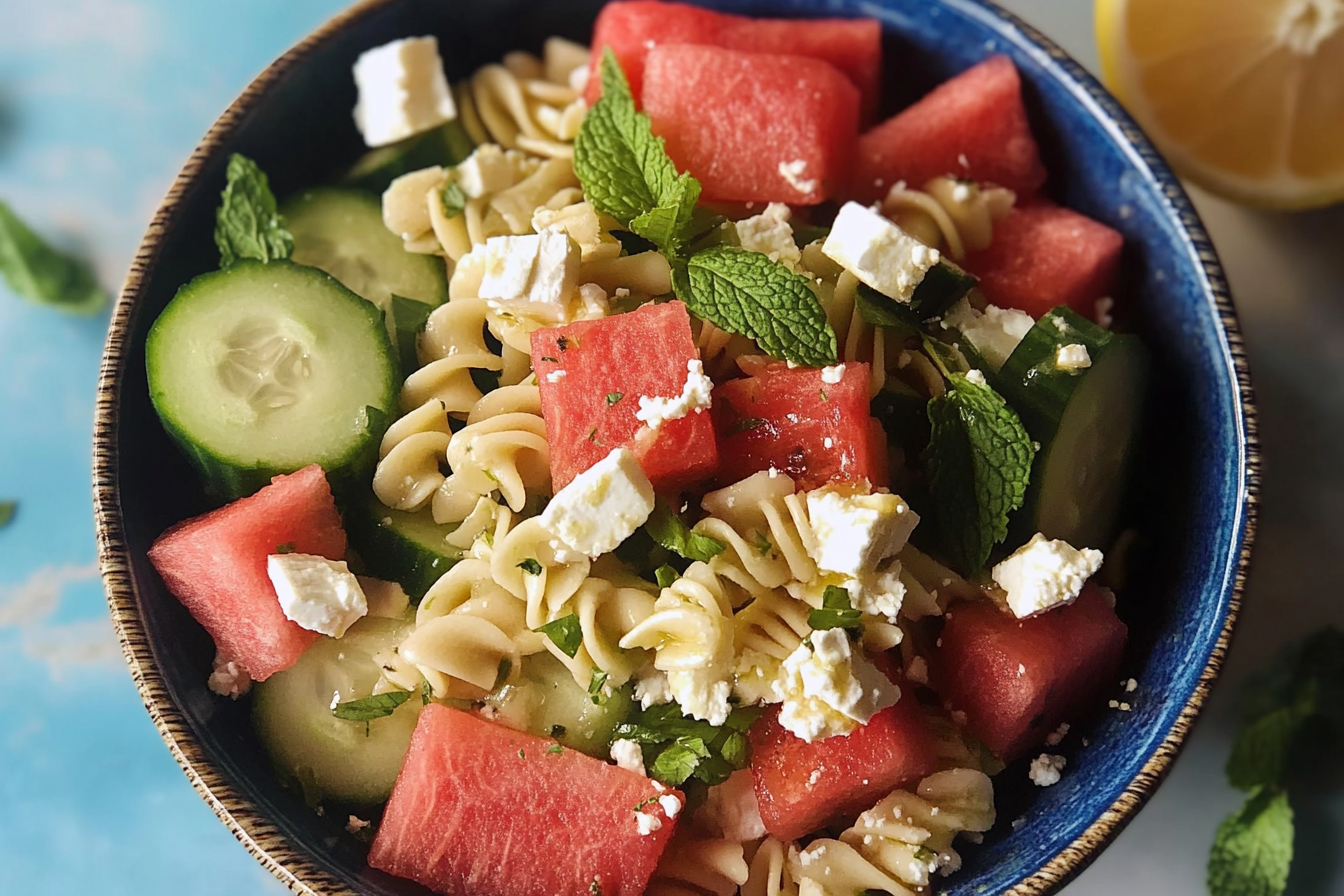 Salade rafraîchissante de pastèque