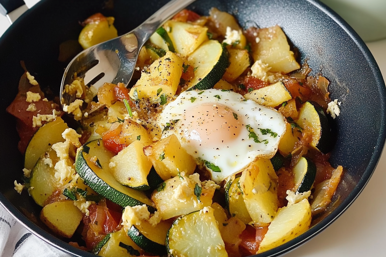 Sartén de huevos au zucchini