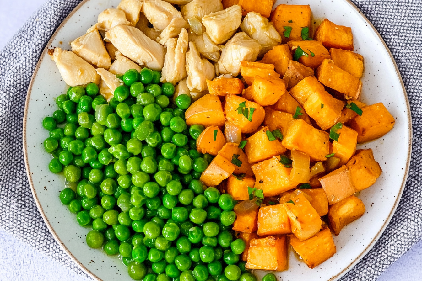 Sauté de poulet et petits pois