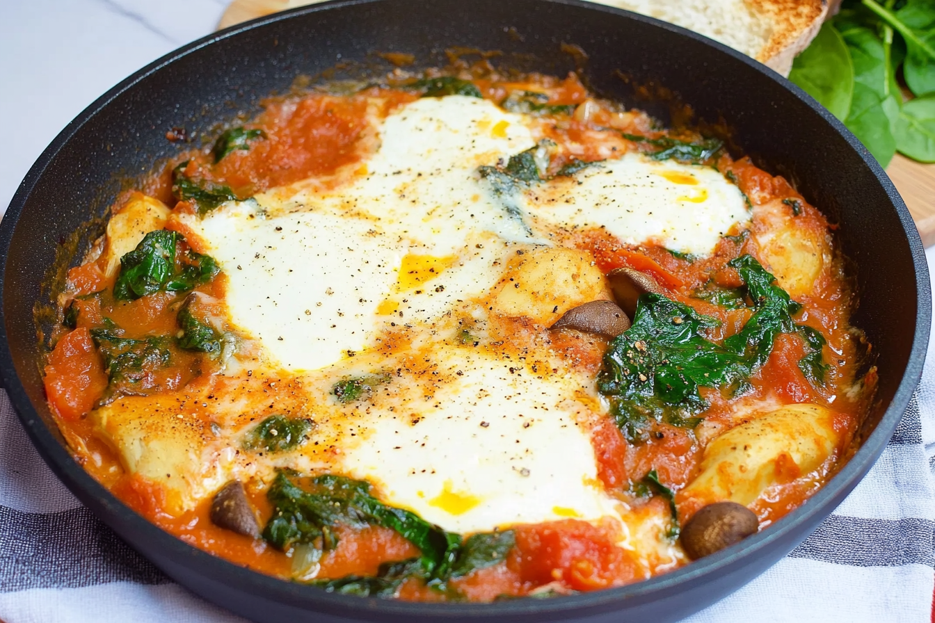 Sauté d'épinards et champignons