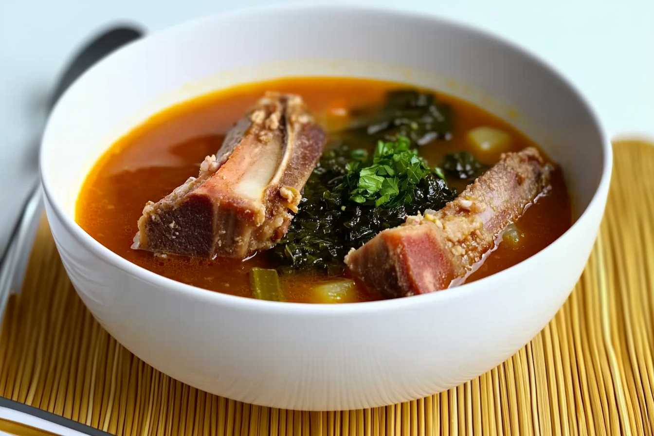 Soupe de légumes et côtes de veau