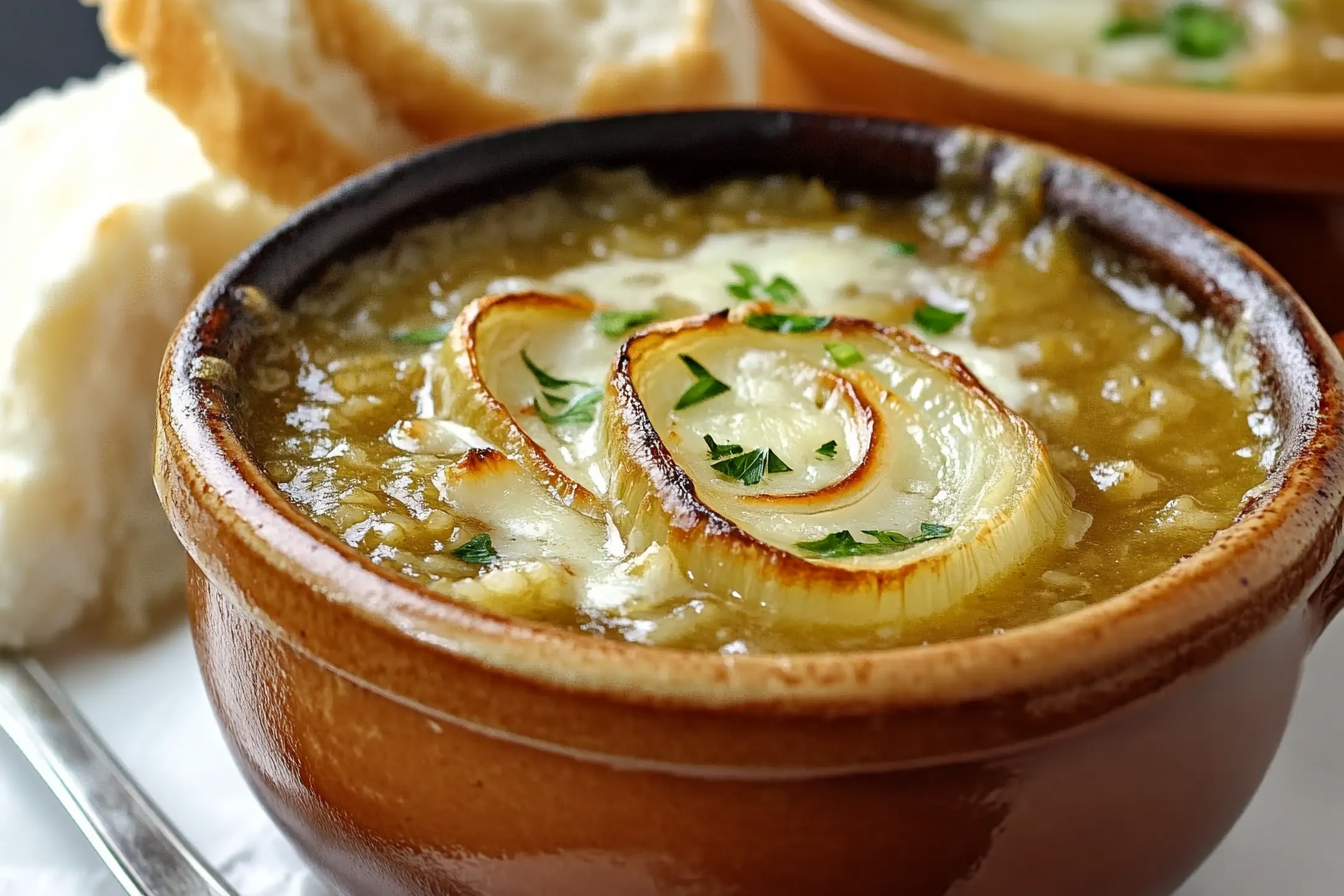 Sopa de cebolla con arroz