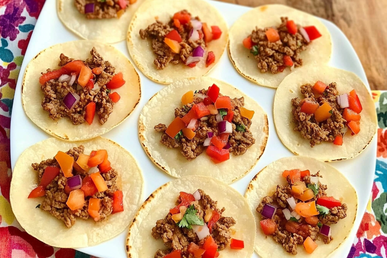 Tacos de carne et pimiento