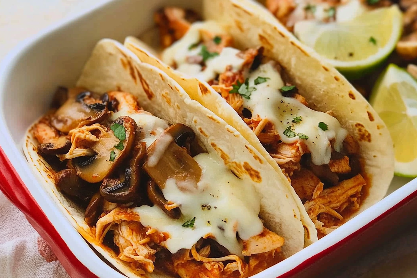 Tacos de poulet aux champignons