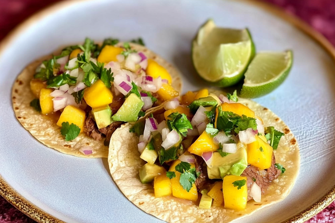 Tacos de ternera au mango