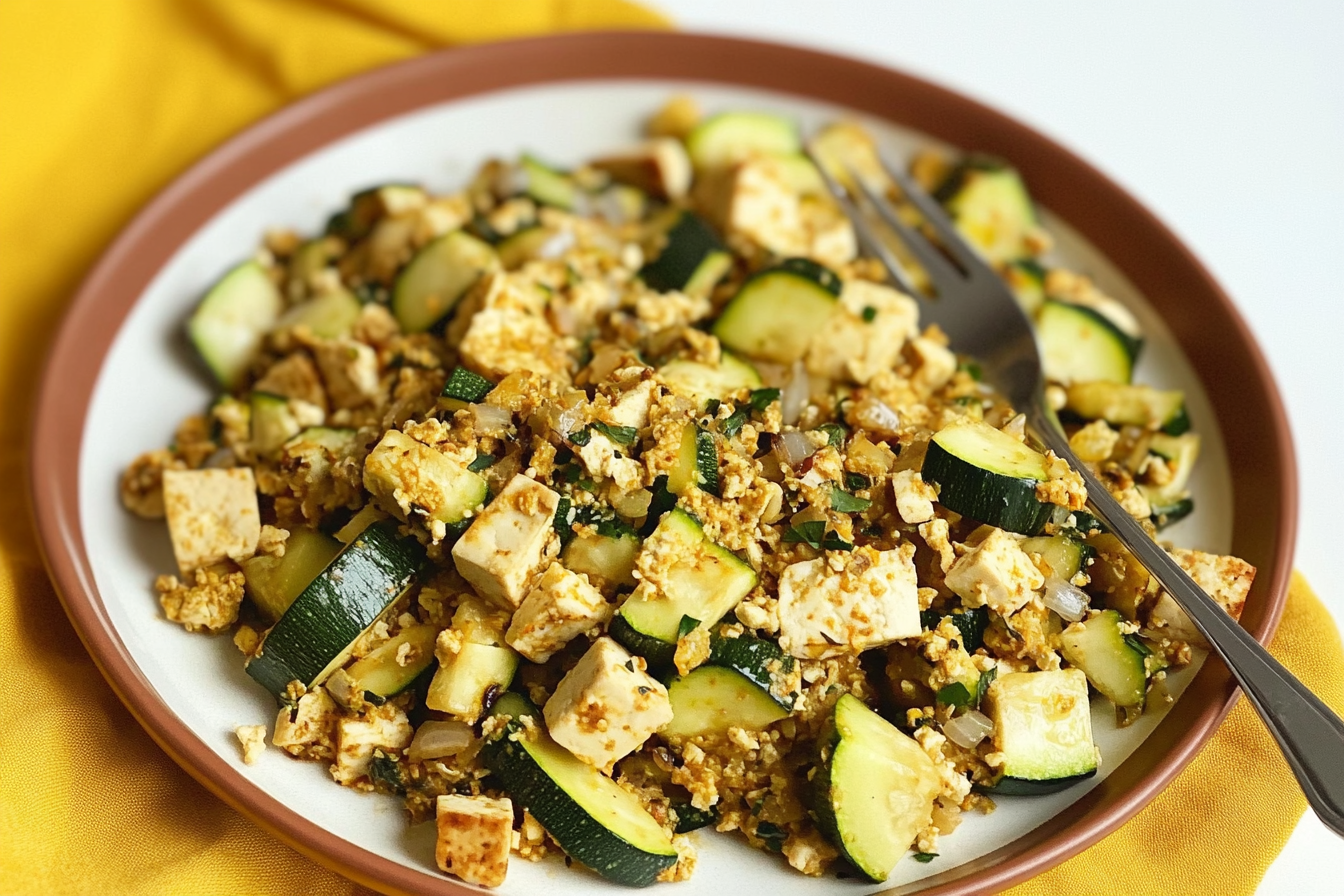 Tofu et courgettes brouillés