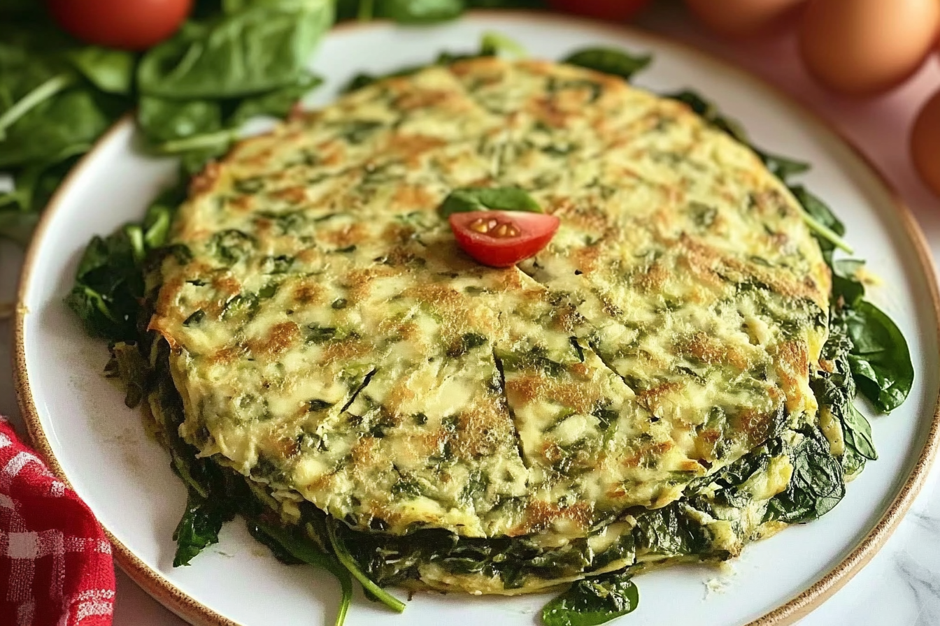Tortilla aux épinards et fromage