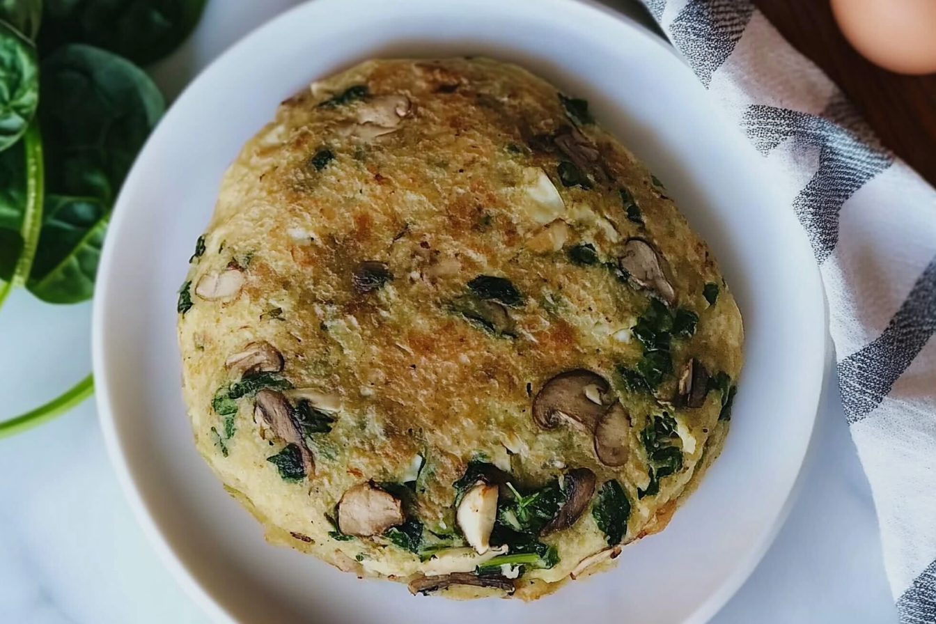 Tortilla de champignons et épinards
