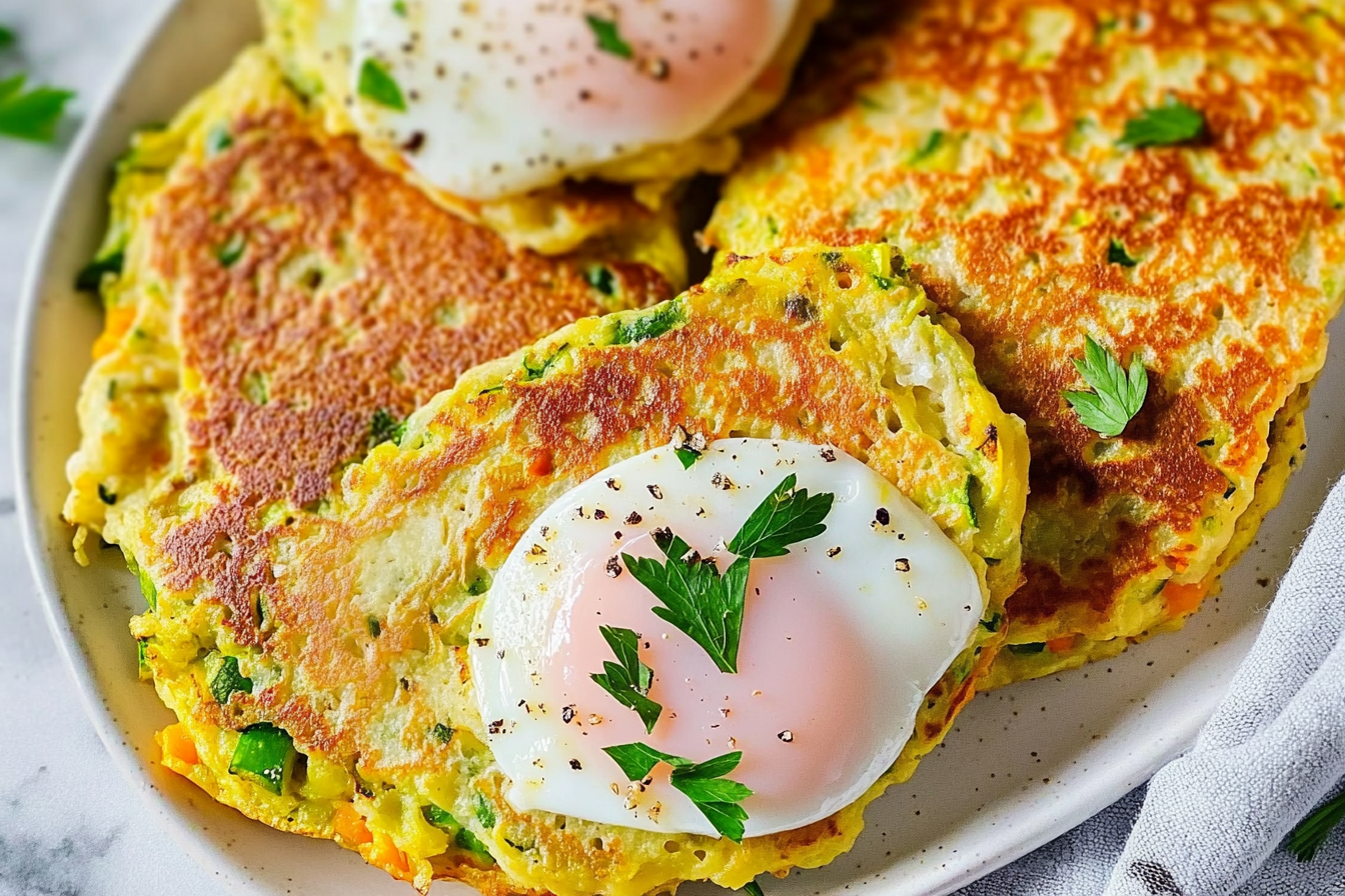 Tortitas de légumes et œuf