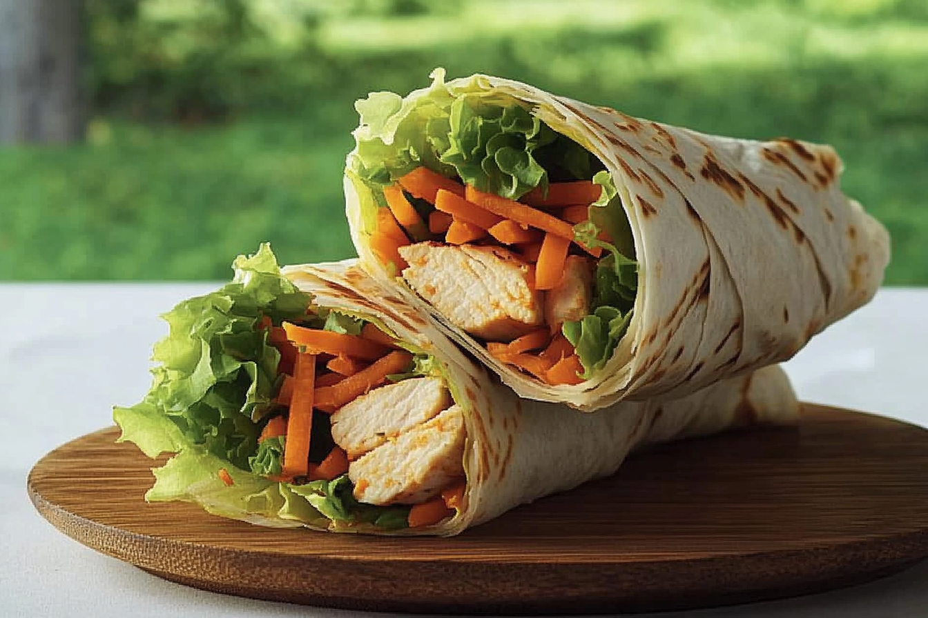 Wraps de poulet en laitue