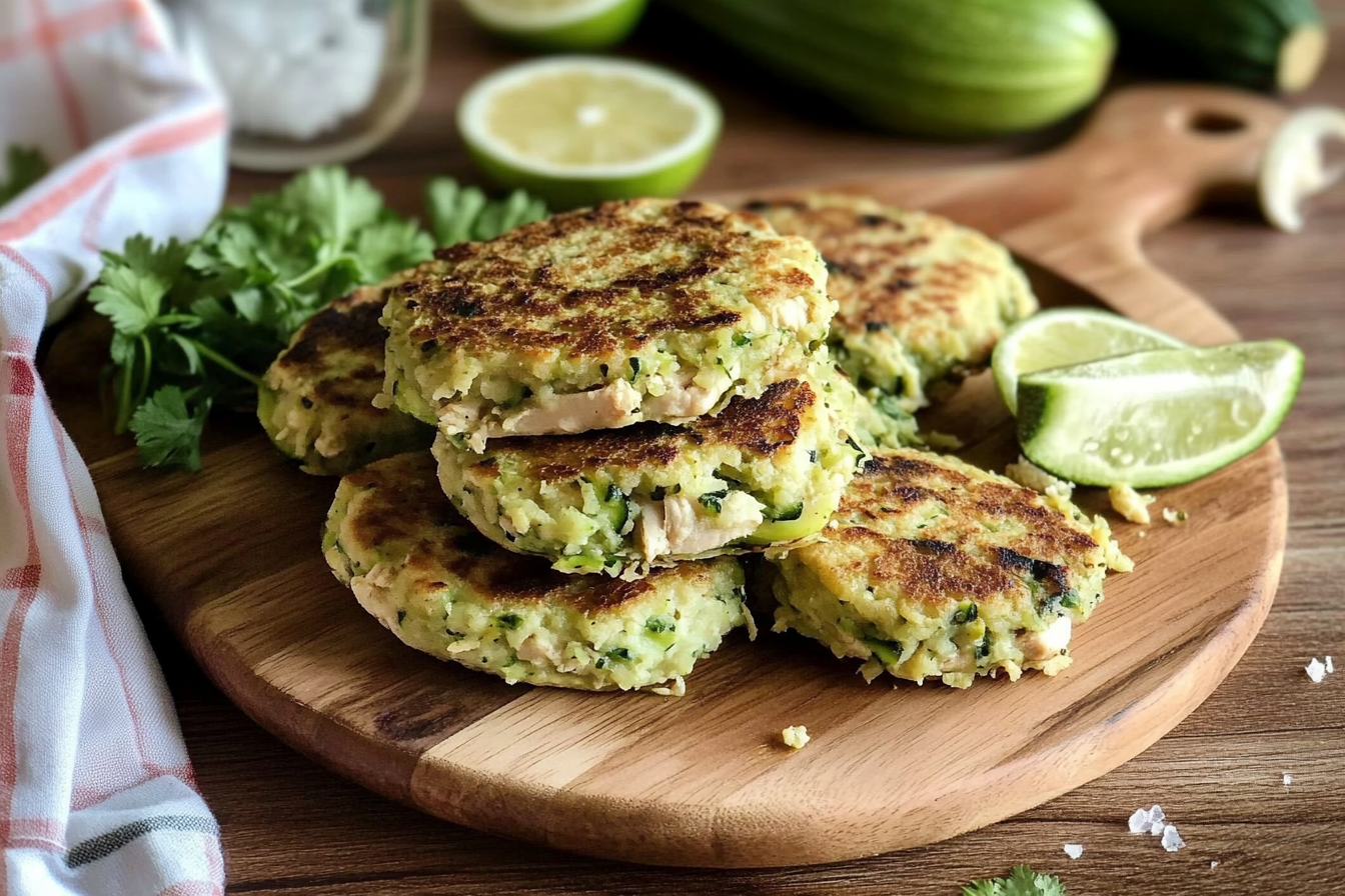 Arepas de courgette au poulet