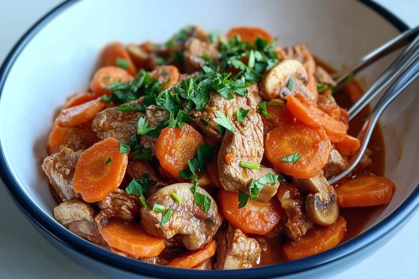 Boeuf aux carottes et champignons