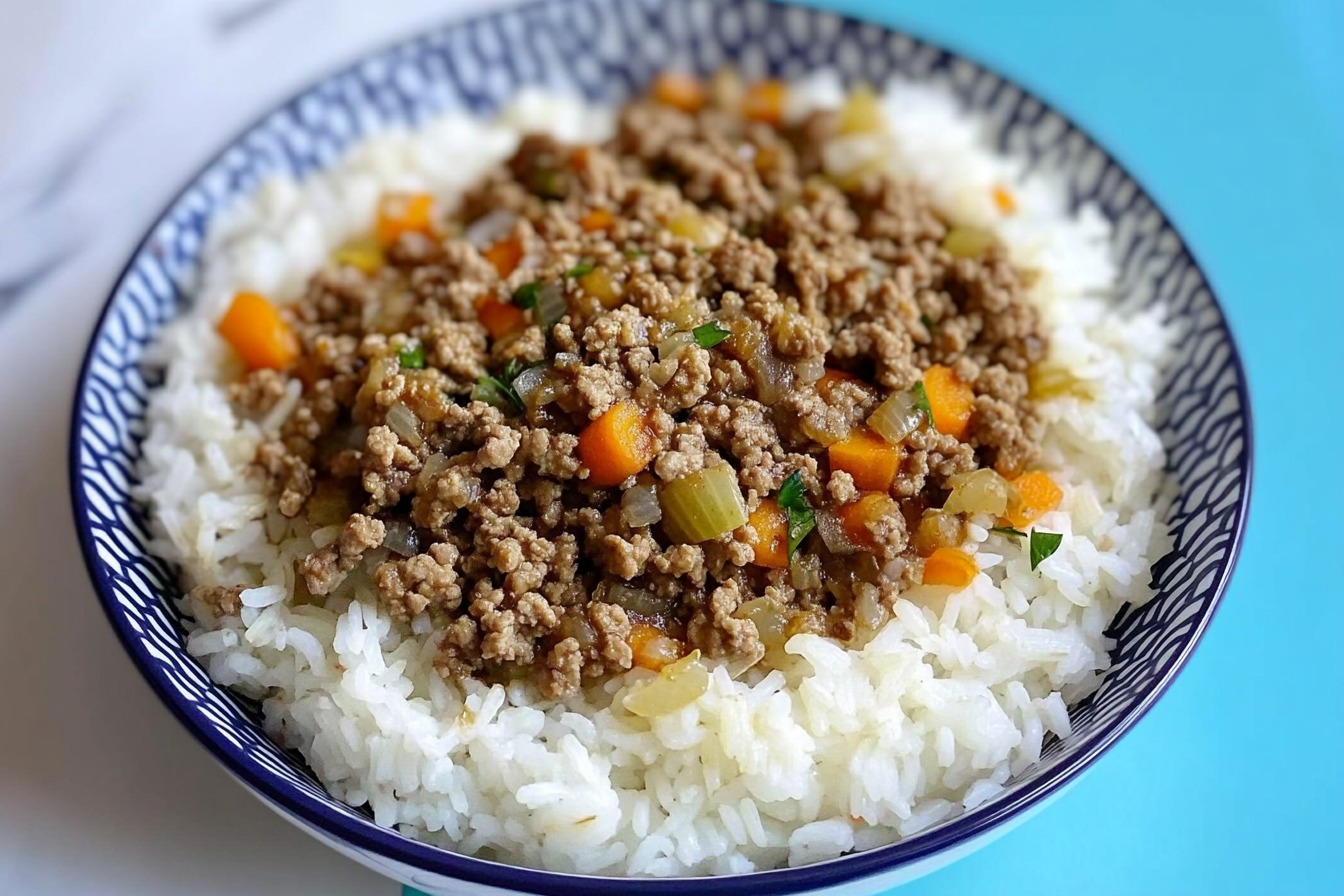Bowl de viande hachée et légumes