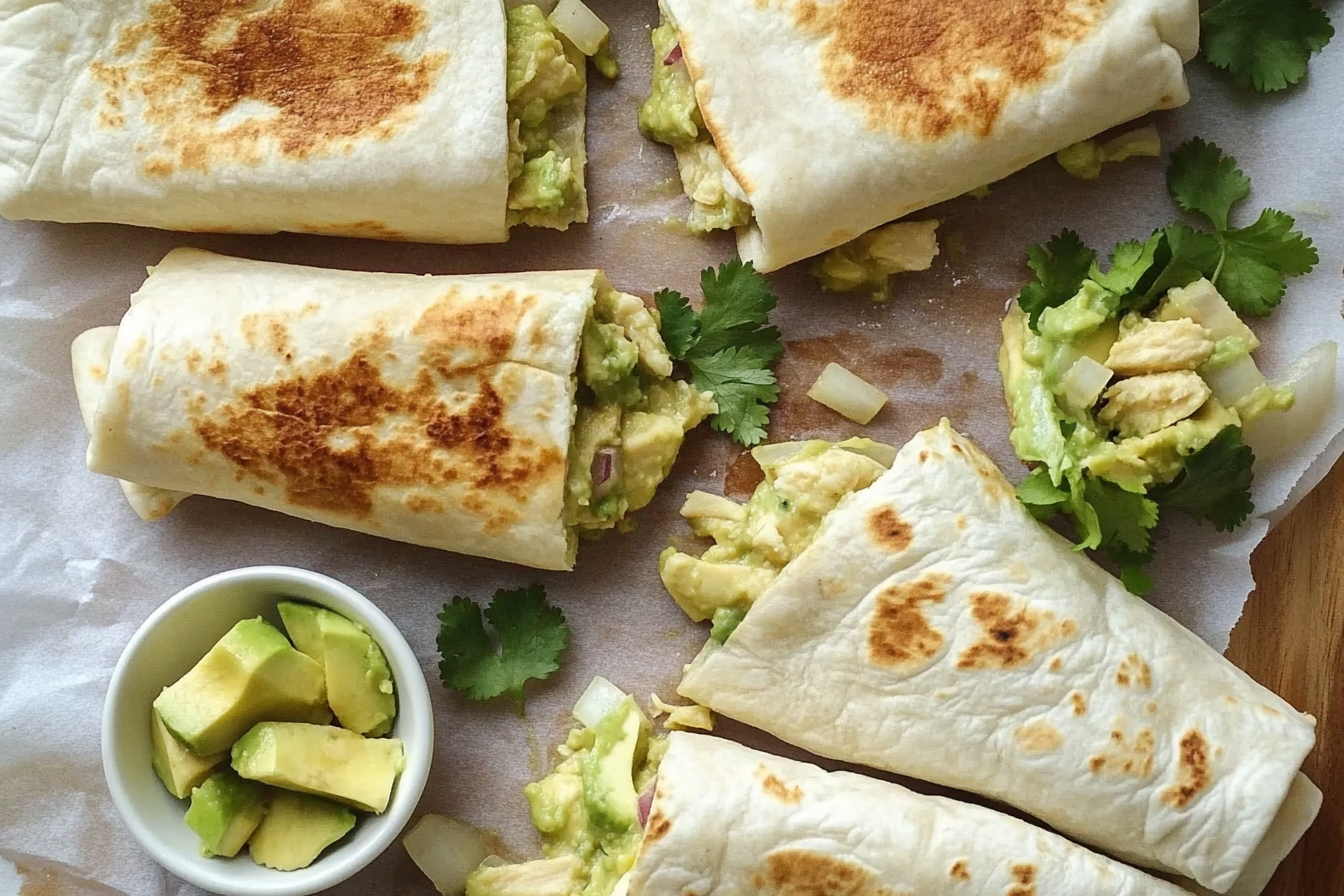 Burritos de poulet à l'avocat