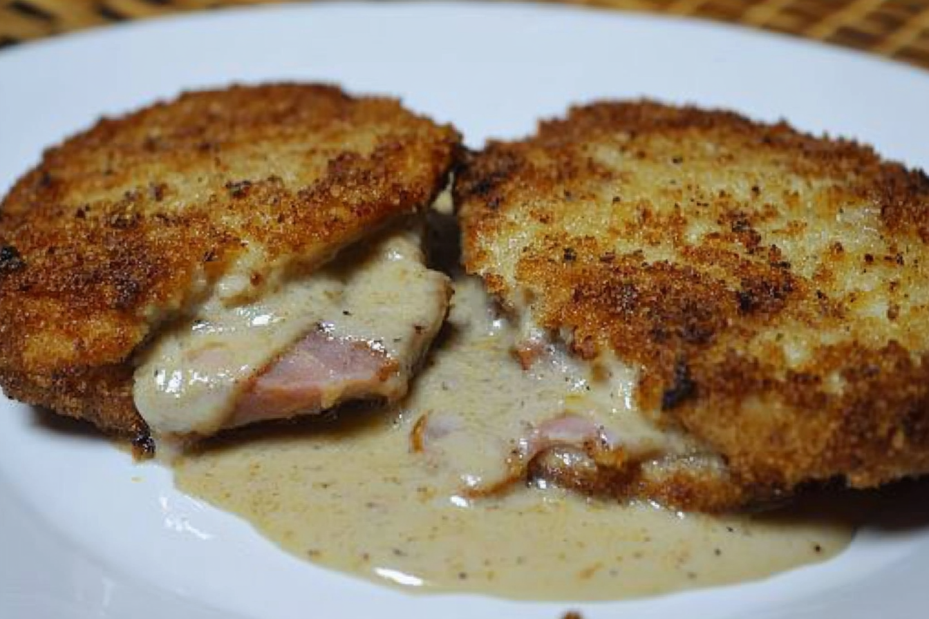 Cachopo de lomo aux champignons