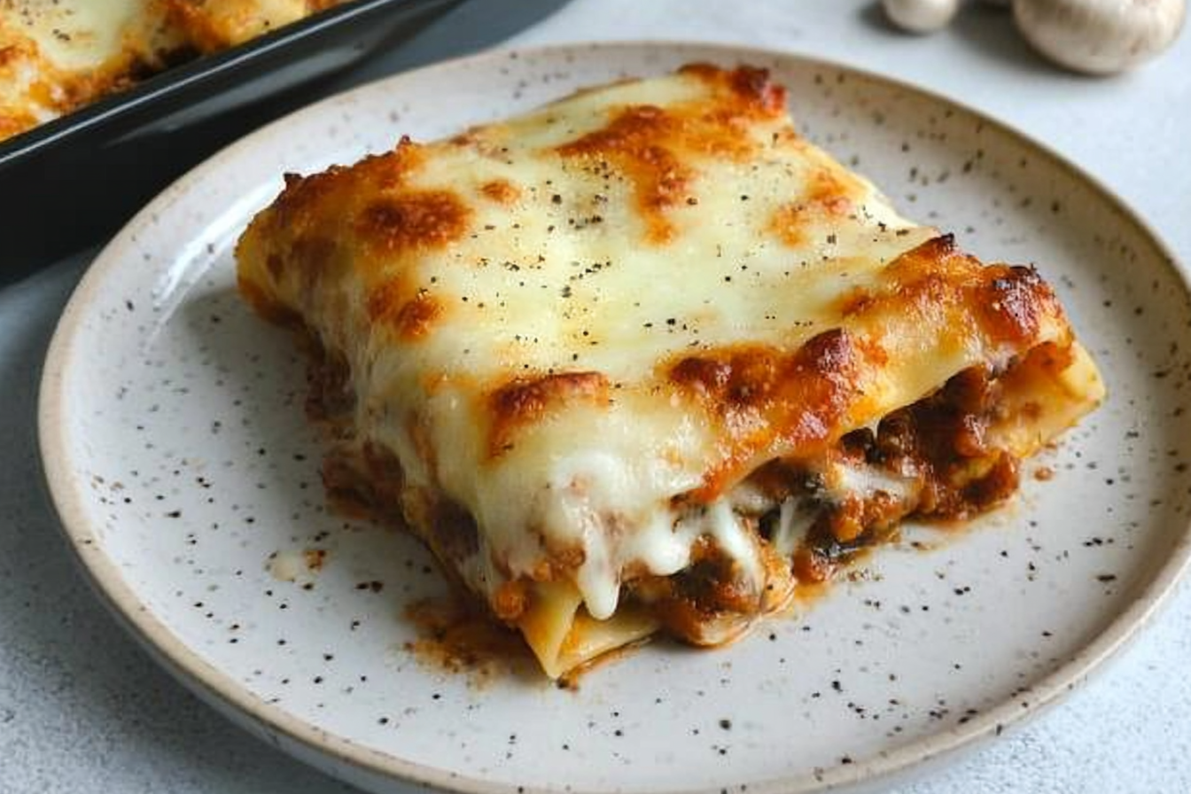 Canelones de viande et champignons