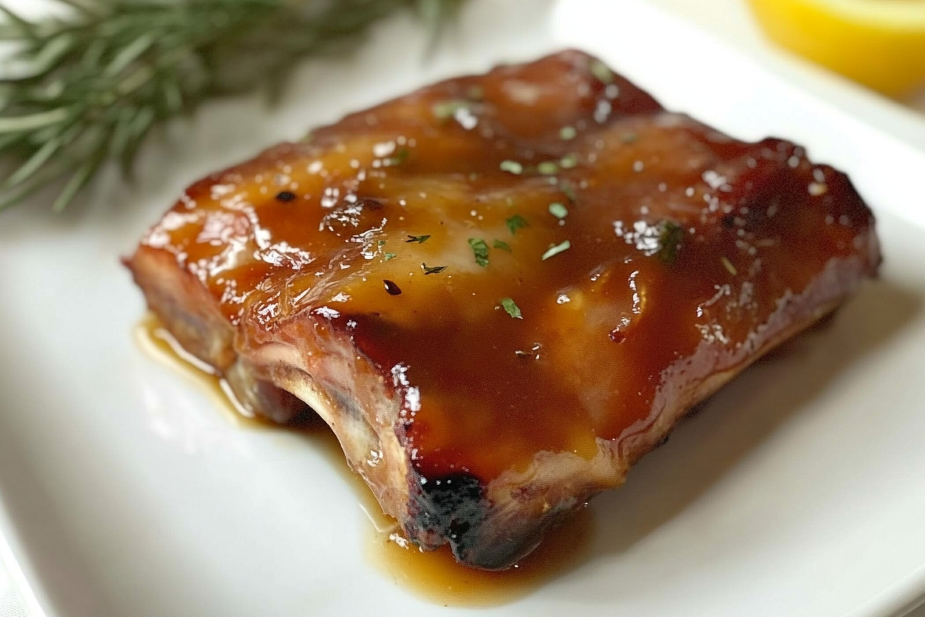 Côtes de porc miel-moutarde